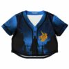Rave cropped baseball jersey with a dragon graphic