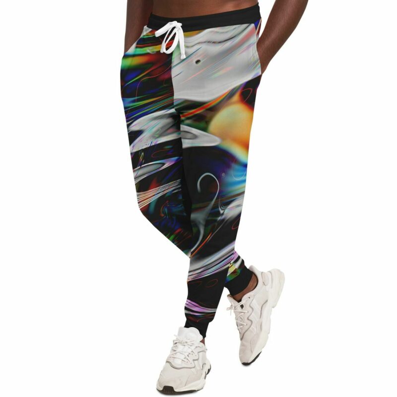 A man wearing Glitch Jogger joggers.