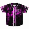 Purple swirling smoke rave baseball jersey with white pentagram front view