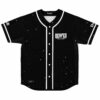 Black starfield rave baseball jersey with Reaper Challenger text front view