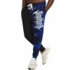 A man wearing Chase R custom Jogger sweatpants with a space design on them.