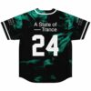 Back view of green marble rave jersey with A State of Trance and number 24