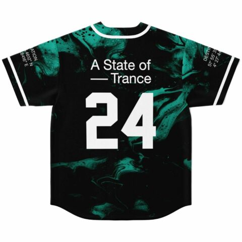 Back view of green marble rave jersey with A State of Trance and number 24