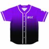 purple to black galaxy fade rave baseball jersey with DLC logo front view