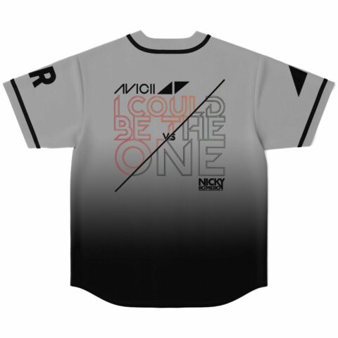 Back view of grey black fade jersey with I Could Be The One outline graphic