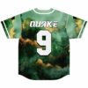 Back view of green gold marbled jersey with Quake name and number 9