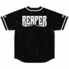 Reaper black starfield jersey back view with bold white lettering and DNB sleeve print