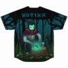 back view showing glowing forest spirit design with candle and mushrooms under NOTIXX text