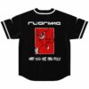Black bass-inspired jersey back with red devil cartoon graphic and RL Grime lettering
