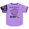 Lavender jersey back view with disco globe graphic and San Francisco Disco text