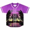 Tape B purple rave baseball jersey with cassette tape and shadow hands graphic front view