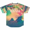 Charles The First rave jersey back view with colorful glitch mountain print