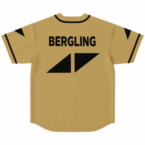 Back view of tan festival jersey with BERGLING text and split triangle emblem below collar