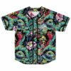 floral eyeball print rave baseball jersey laid flat front with LSDREAM logo