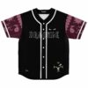 Black anime-inspired baseball jersey with Dracule text and skull cross emblem front view