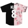Cherry blossom half jersey back view with KUNI 8 lettering on black panel