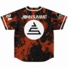 Back view of orange and black marble jersey with John Summit text and number 24