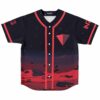 Red desert landscape rave baseball jersey with starry night sky front view