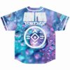 Back view of iridescent water droplet jersey with Good Faith Forever text and diamond emblem