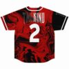 Back view of black red liquid marble jersey showing Two Kind text and number 2