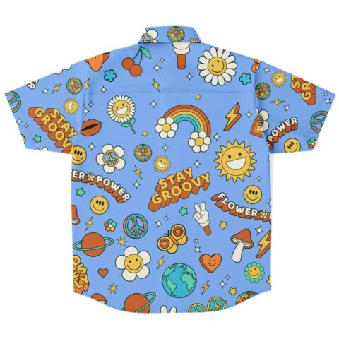 Short-sleeve shirt back with vibrant retro designs