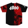 Black red liquid marble baseball jersey back with 4800 number print