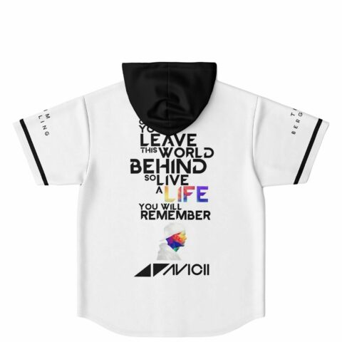 White tribute jersey back print: live a life you will remember