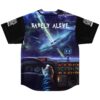 Back view of Barely Alive jersey with time machine cockpit and galaxy vortex print