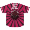 Rising sun stripe baseball jersey back with cartoon monster mascot and Tokyo Machine text