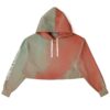 Cropped hoodie with soft muted gradient and color-blocked design