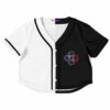 Alesso fan rave cropped baseball jersey with a black and white split and floral graphics