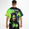 Man modeling turbulence horned demoness graphic jersey back view