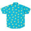 Back view of the blue duck pattern rave button-down shirt