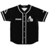 Black white trim rave baseball jersey with logo details