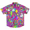 Vibrant rave button-down shirt with balloons, sweets and playful elements