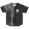 Grey flowing wave print rave baseball jersey with praying hands worship graphic, front view