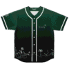 Dark forest hand-drawn jersey front with white flowers, looping botanical linework, and green-to-black shading