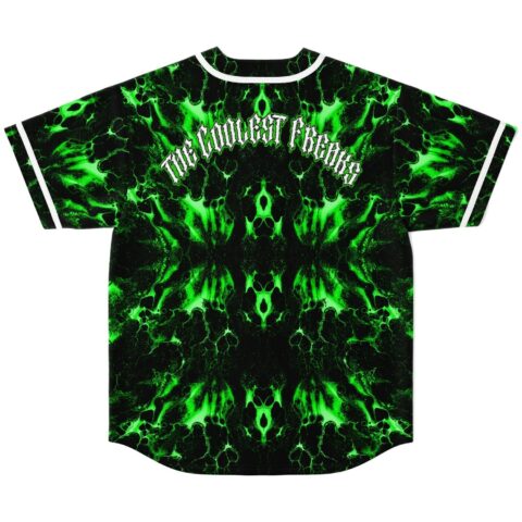 Green acid marbling covers the back with “THE WILDEST PARTY” lettering on display
