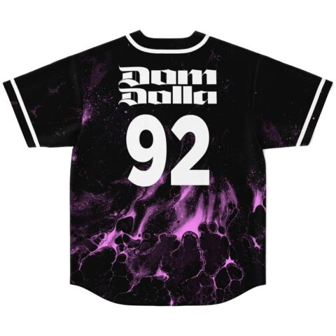 Black and purple fluid marble jersey back featuring bold white lettering and oversized number 92