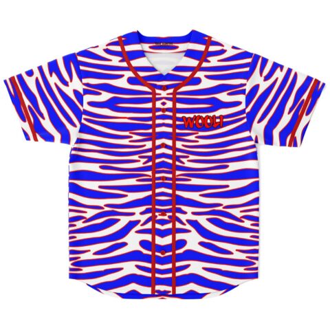 Wooli Royal Blue White Zebra Rave Baseball Jersey