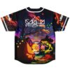 Enchanted mushroom forest design featuring glowing geometric orbs and colorful creatures, alternate back view