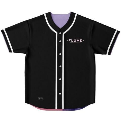 Black front with white piping and pink lettering, displayed against a white background