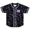 Gem pattern rave baseball jersey with chest logo, front view