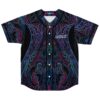 Psychedelic jersey with symmetrical neon linework and white LSZEE chest text, front flat lay