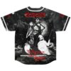 Black-and-white gothic cartoon-style back design with red “elements” lettering and swirling night sky