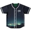 Starry night cityscape jersey front view with white piping and crescent-star MK emblem
