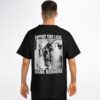 Model back view showing “SUPPORT YOUR LOCAL BANK ROBBERS” above a monochrome robbery scene