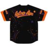 Black night sky jersey, back view with purple stars, orange orbit lines, Astro Ave text