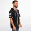 Three-quarter front view showing purple mammoth emblem, white piping, and hooded neckline