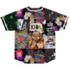 Collage photo print baseball jersey, back view, flowers, portraits, “Best Day Ever” and “Don’t Trip”